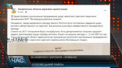 Воловецькі медики  досі без зарплати. Відкрито кримінальне провадження